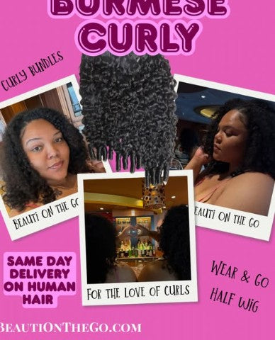 Burmese curly — same day delivery on human hair.
