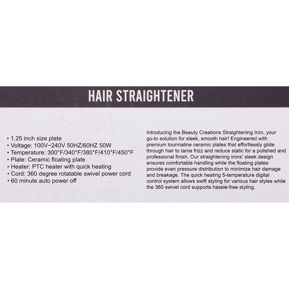 Beauty Creations Hair Straightener Rose Gold image 1