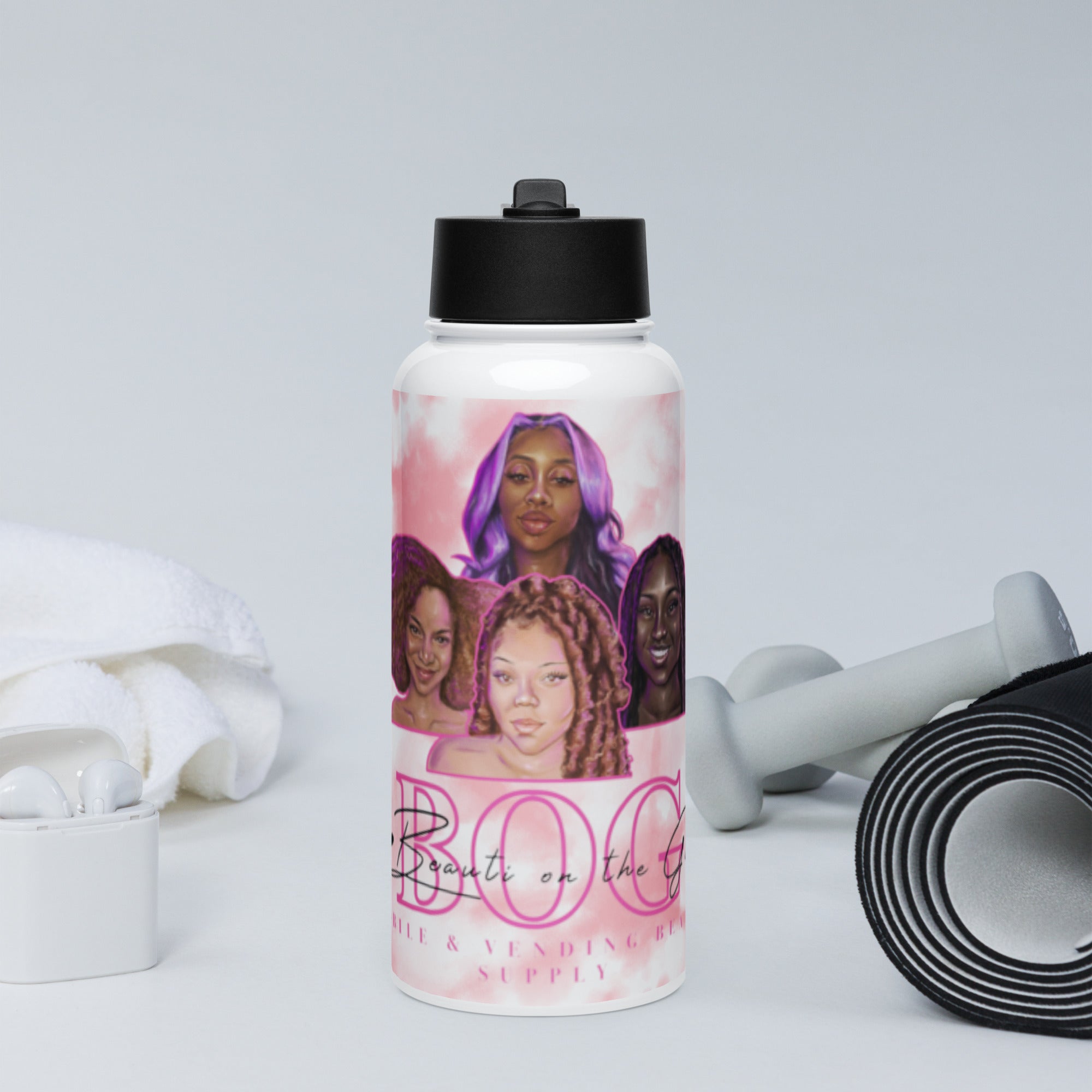 BOG Stainless Steel Water Bottle With A Straw Lid image 3