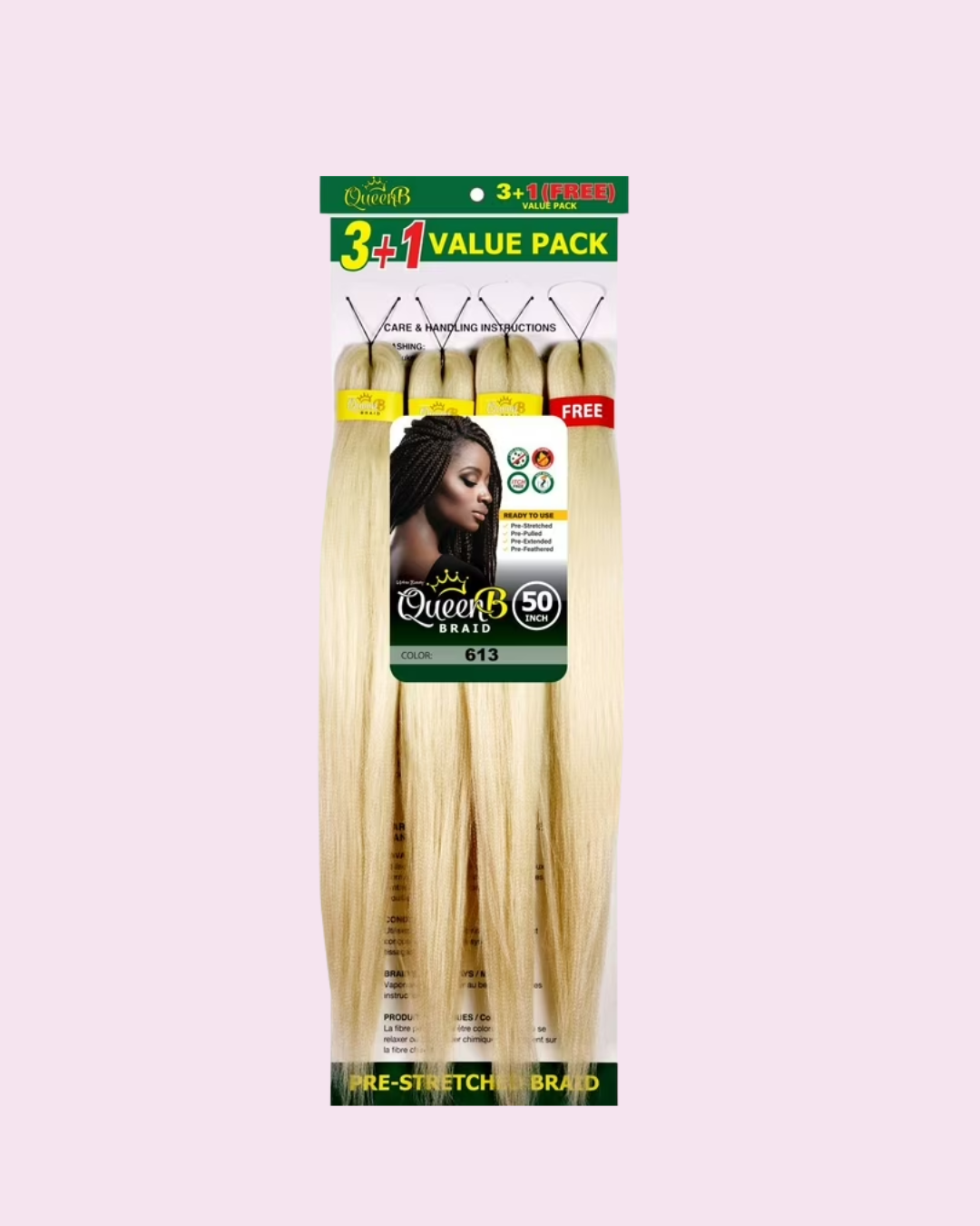 Queen B Braiding Hair 3+1 Pack