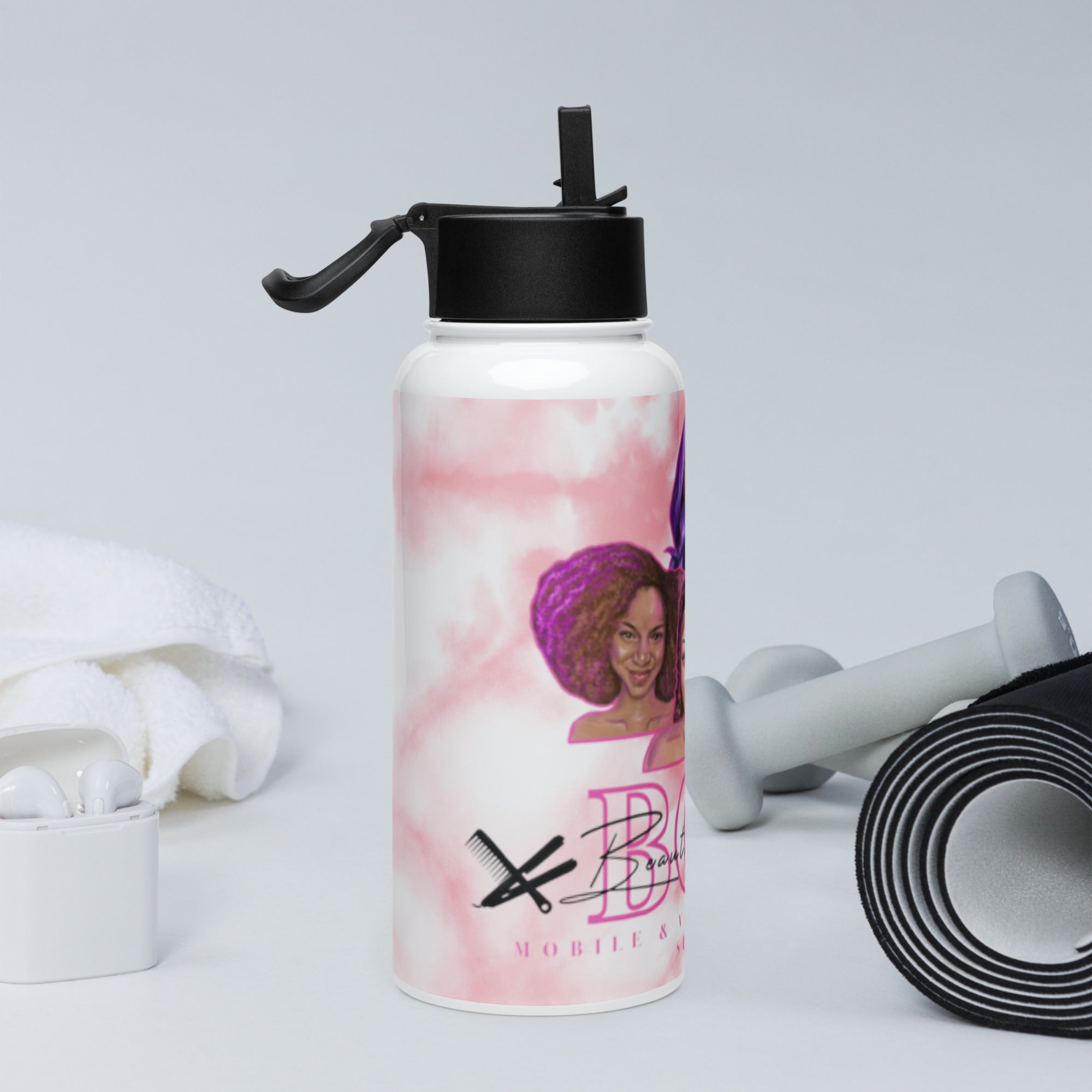 BOG Stainless Steel Water Bottle With A Straw Lid image 1