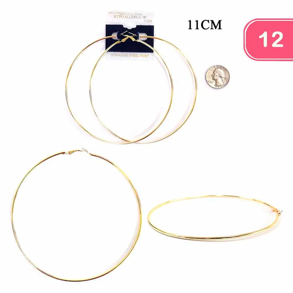 Stainless Steel Hoop Earrings Gold image 0