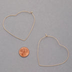Thin Heart Shape Metal Earrings image 1