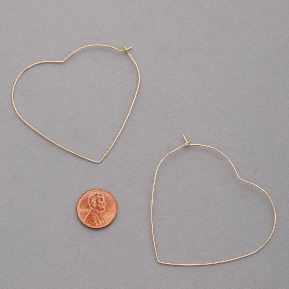 Thin Heart Shape Metal Earrings image 1