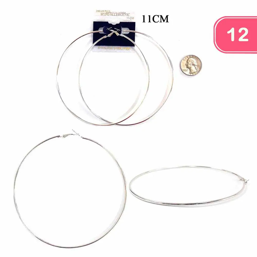 Stainless Steel Hoop Earrings Silver image 0
