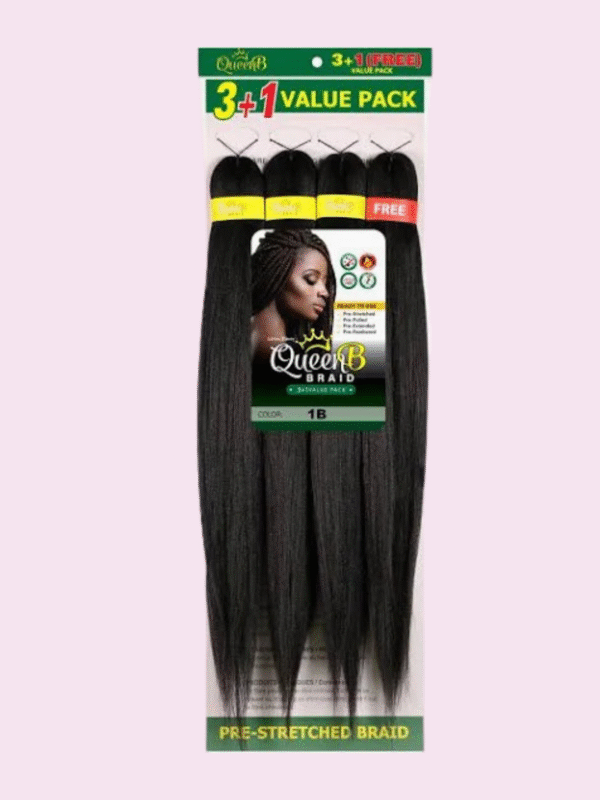Queen B Braiding Hair 3+1 Pack