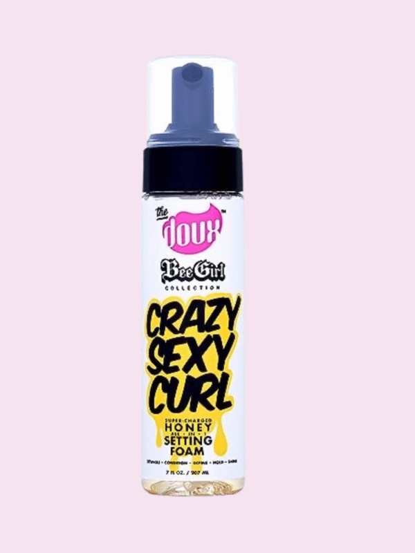 The Doux CRAZYSEXYCURL Honey Setting Foam - Curly Hair Mousse - All-in-One Styler for All Hair Types - 7 oz
