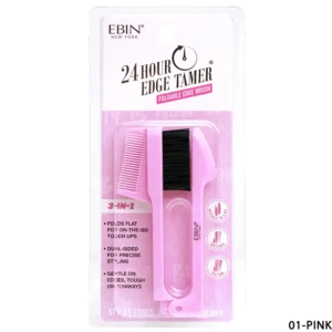 Ebin 24HOUR Edge Tamer 3IN1 Foldable Edge Brush Pink