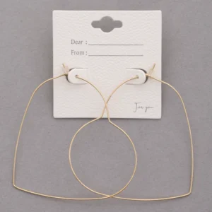 Thin Heart Shape Metal Earrings
